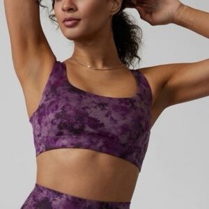Athleta Purple Tie Dye Exhale Sports Bra Size Small